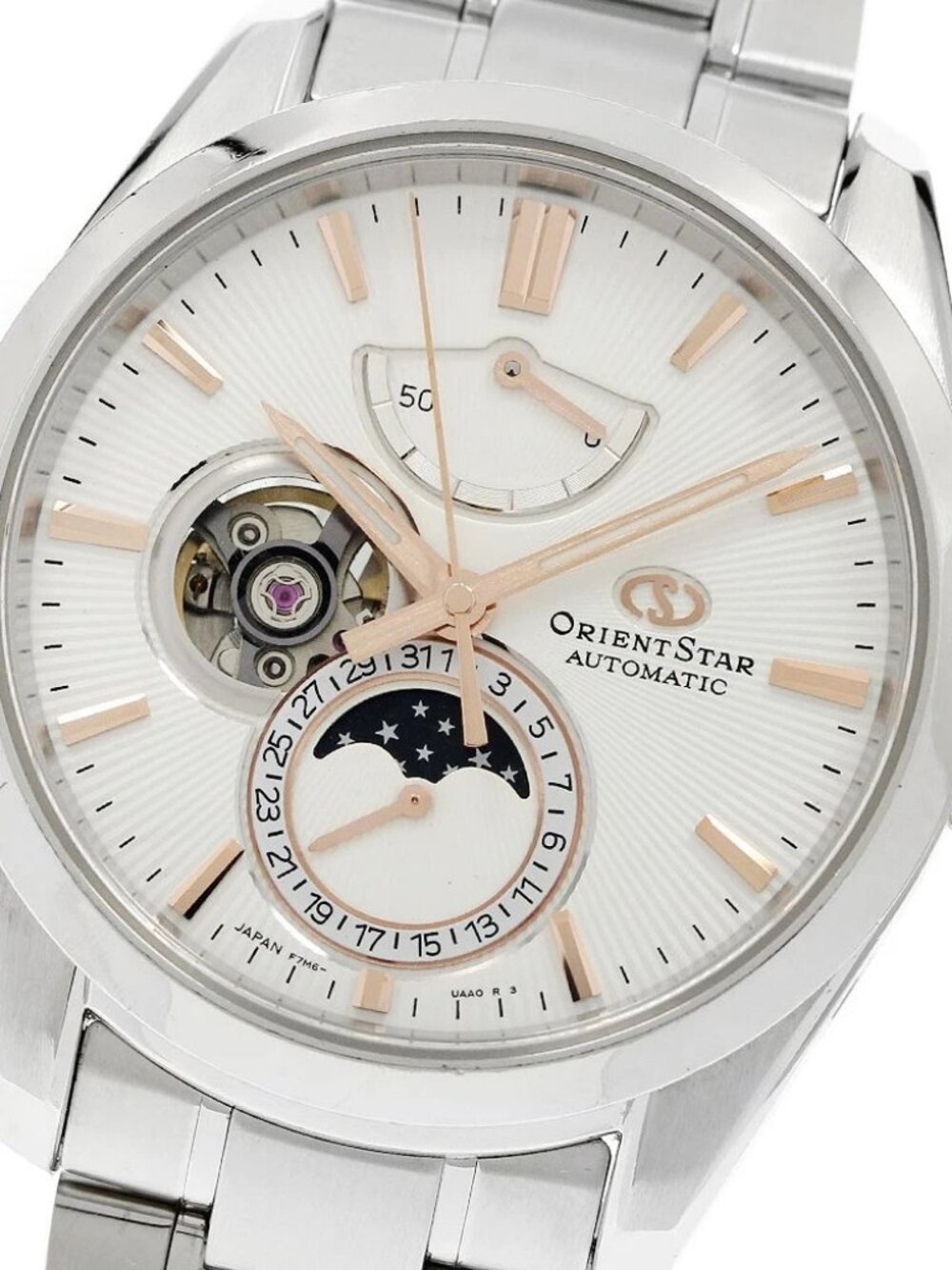 ORIENT Orient star F7M6-UAA0 Moon phase Silver Dial Automatic Men's Watch_952016
